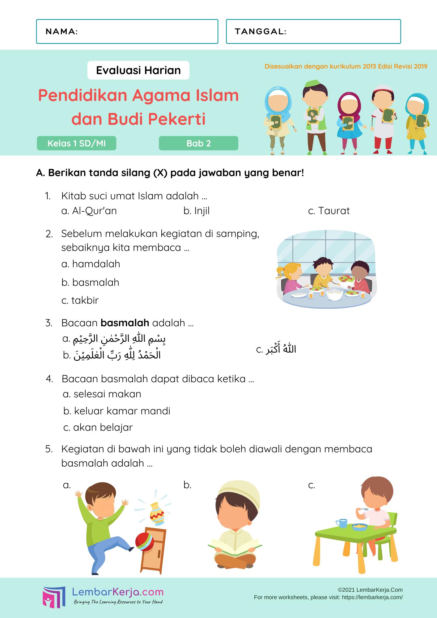 15 Latihan Soal Agama Kelas 1 Semester 2 Kurikulum Merdeka yang Sering Keluar Saat Ujian