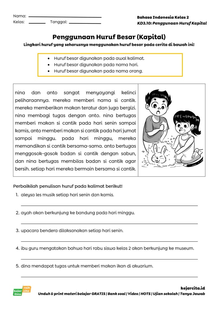 5 Rahasia Nilai Sempurna Mengerjakan Soal Kelas 2 Bahasa Indonesia Agar Anak Makin Pintar