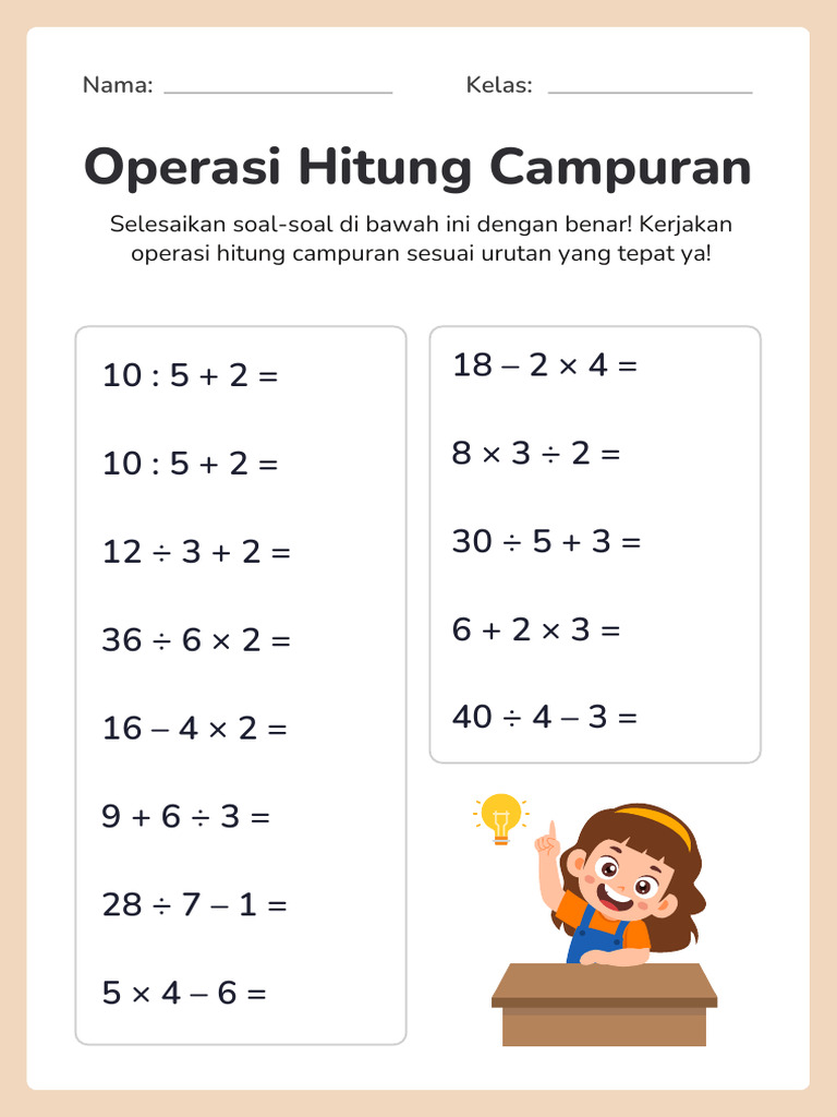 7 Rahasia Cepat Menguasai Contoh Soal Operasi Hitung Campuran Kelas 4 yang Wajib Tahu
