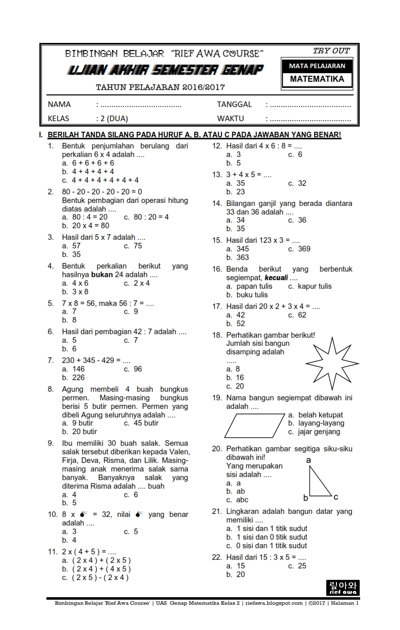 7 Rahasia Cepat Pahami Contoh Soal Matematika Kelas 4 Semester 2 Agar Nilai Memuaskan