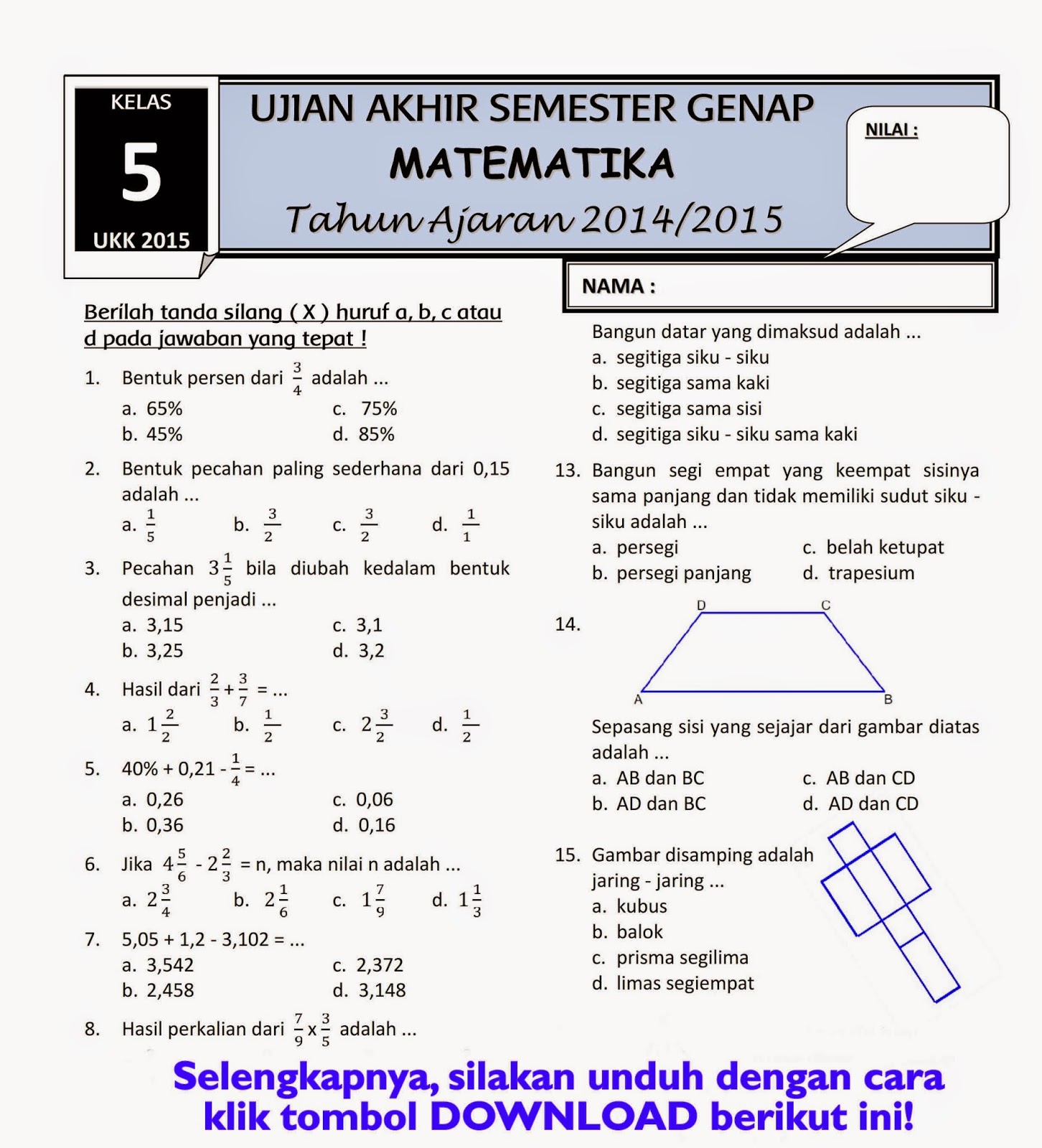 Materi Mtk Kelas 6 Semester 2 Dalchaebi Materi Mtk Kelas 6 Semester 2 Dalchaebi