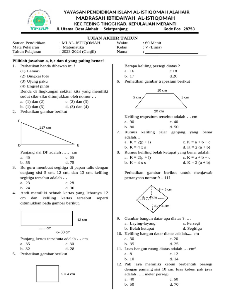 7 Rahasia Kuasai Soal Latihan Matematika Kelas 5 Semester 2 Agar Nilai Ujian Melonjak