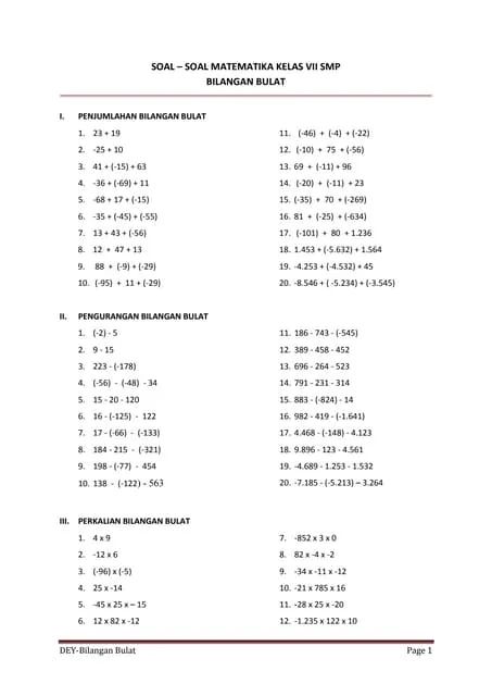 Soal uts matematika kelas 3 semester 2 Matematicas