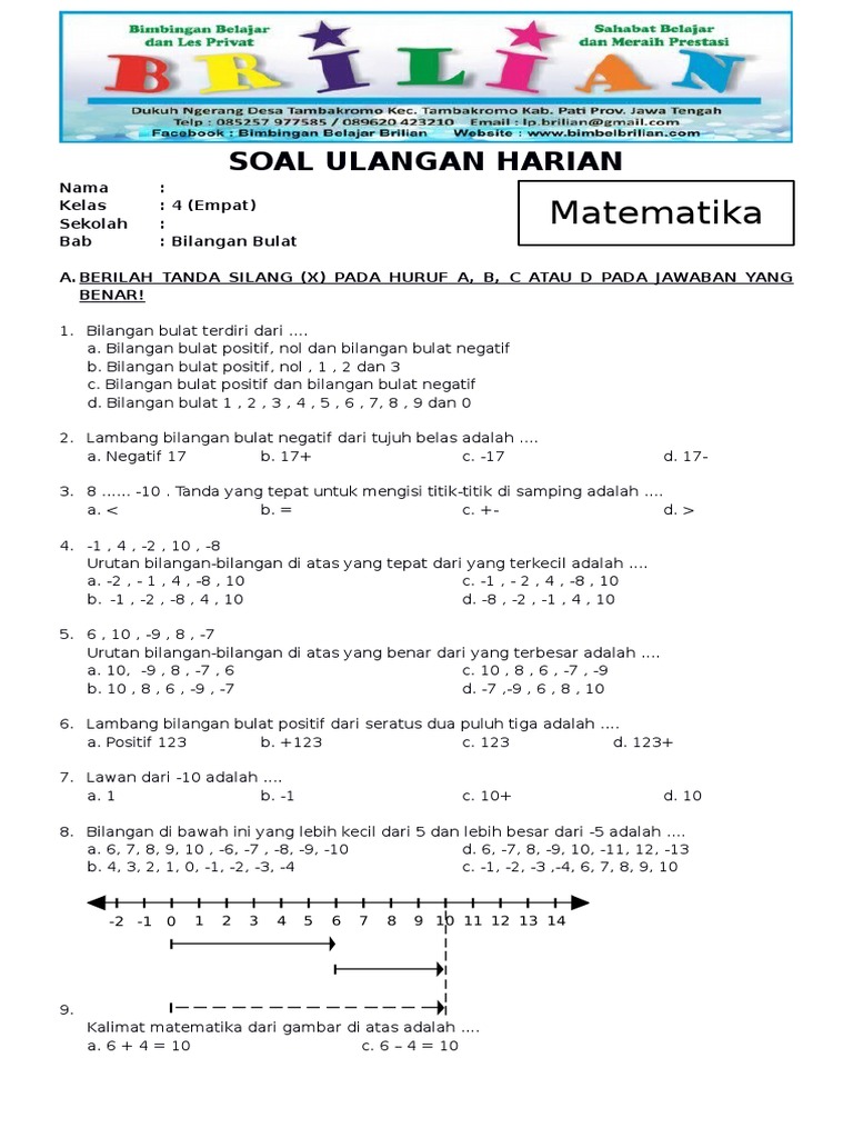 5 Contoh Soal Open Ended Matematika Bilangan Bulat Kelas 4 yang Wajib Dikuasai di 2026