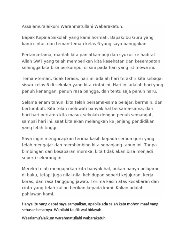Kenangan Perpisahan Kelas 6 PDF