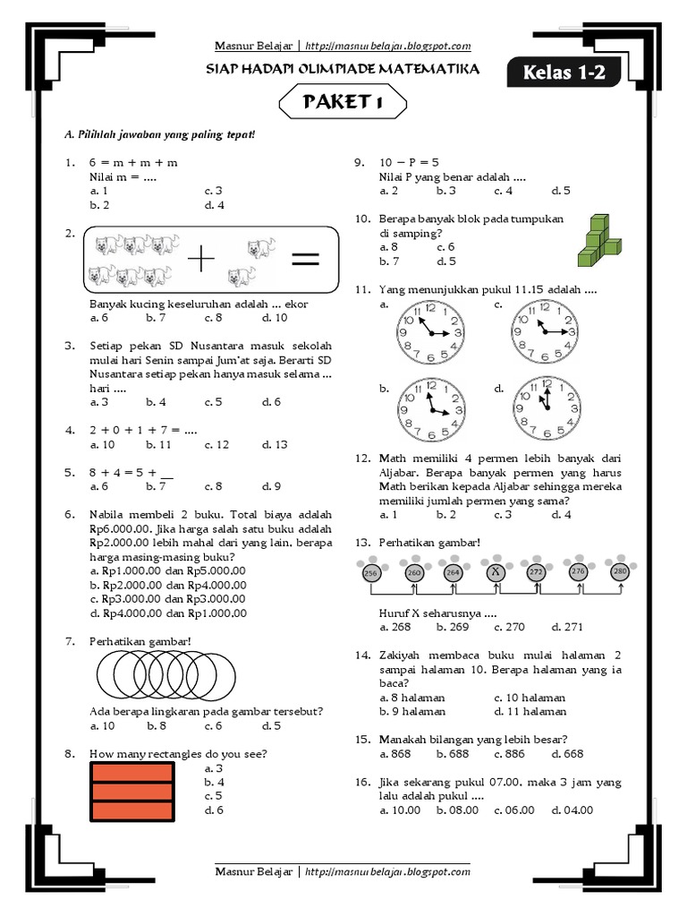 Latihan Soal Olimpiade Matematika Sd Dalchaebi Latihan Soal Olimpiade Matematika Sd Dalchaebi