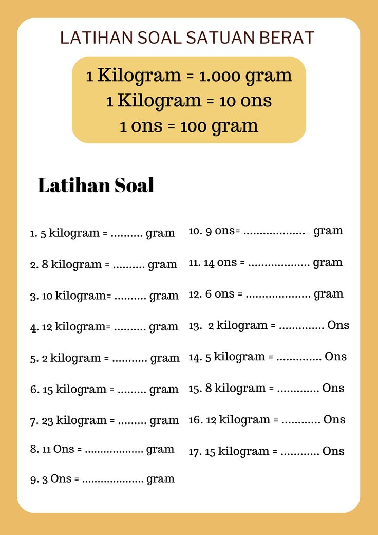 3 Contoh Soal Cerita Satuan Berat Kelas 3 SD yang Wajib Dikuasai Anak Sebelum Ulangan