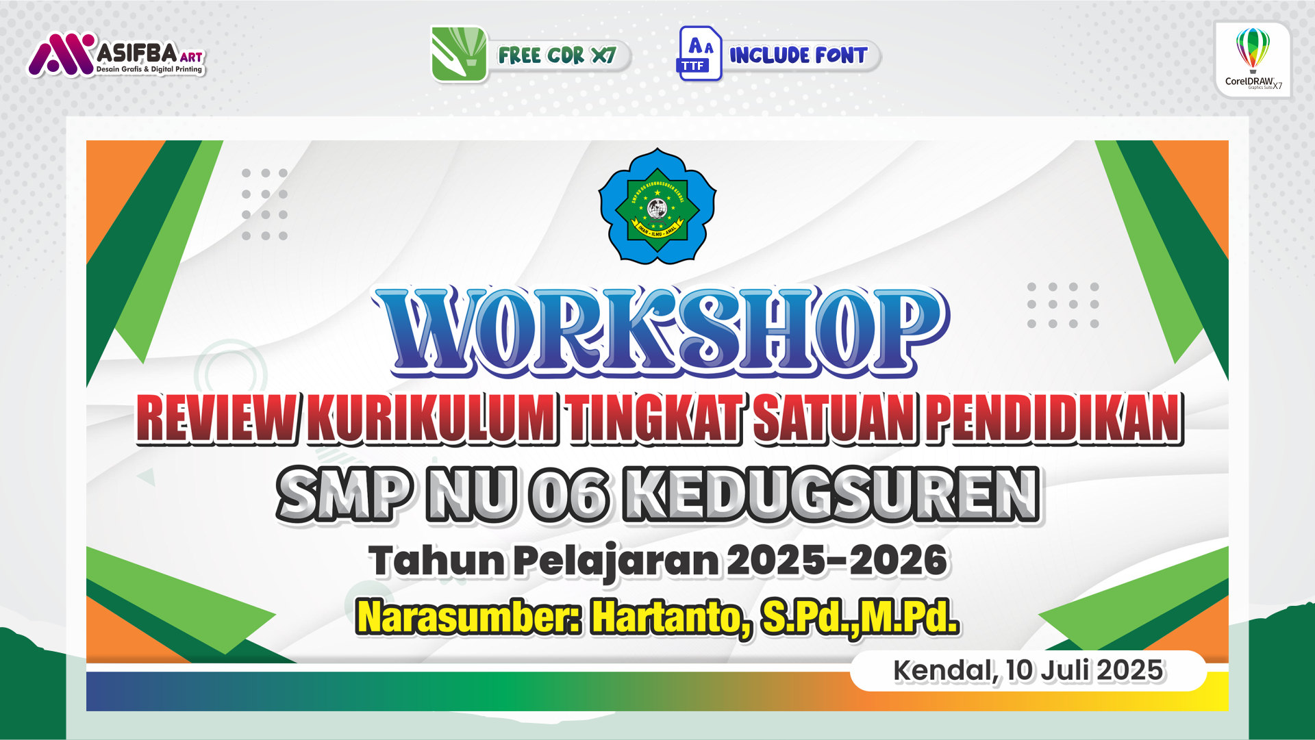 FREE CDR Desain Banner Spanduk MMT Review Kurikulum Sekolah Editable di FREE CDR Desain Banner Spanduk MMT Review Kurikulum Sekolah Editable di