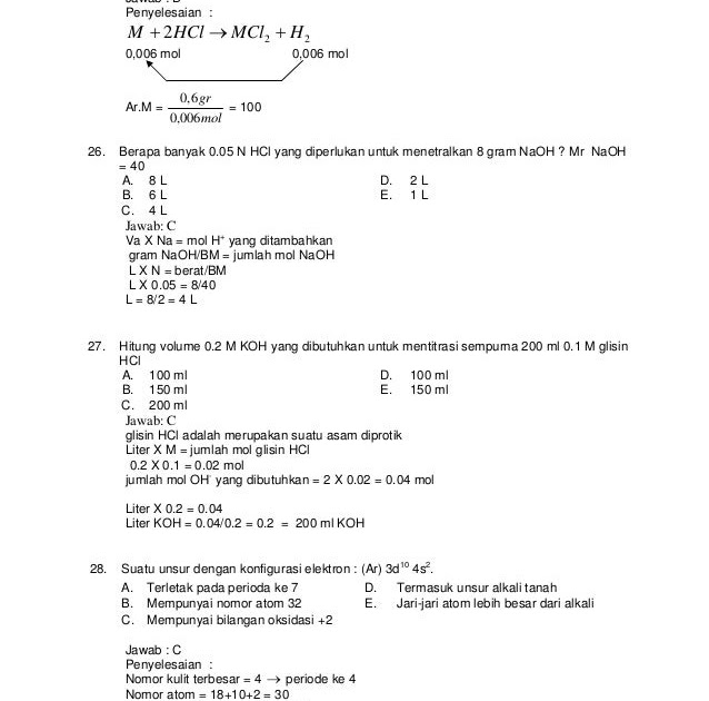 5 Contoh Soal Analisis Kimia Dasar Semester 2 Kelas X yang Wajib Kamu Kuasai Sebelum Ujian