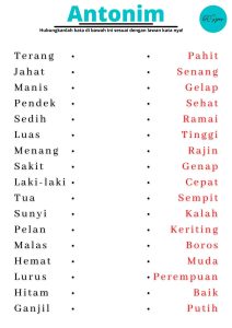 5 Contoh Soal Antonim Bahasa Inggris Beserta Jawabannya Kelas 2 SD yang Wajib Tahu