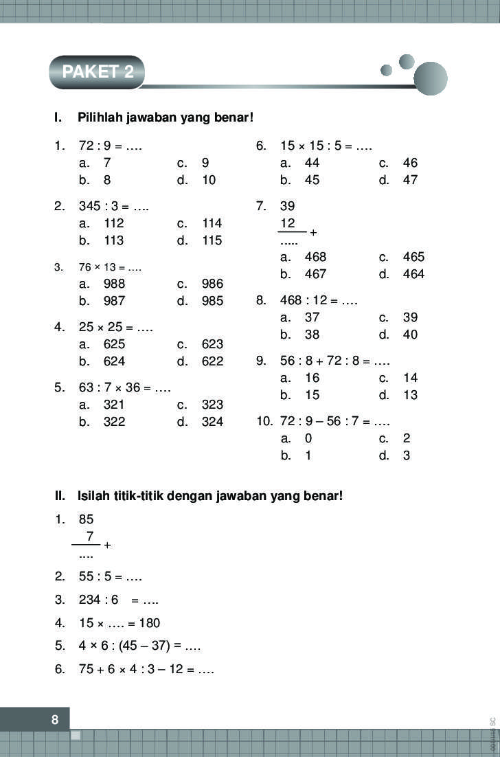 Matematika Kelas 3 Tema 2 - Piffle me Matematika Kelas 3 Tema 2 - Piffle me