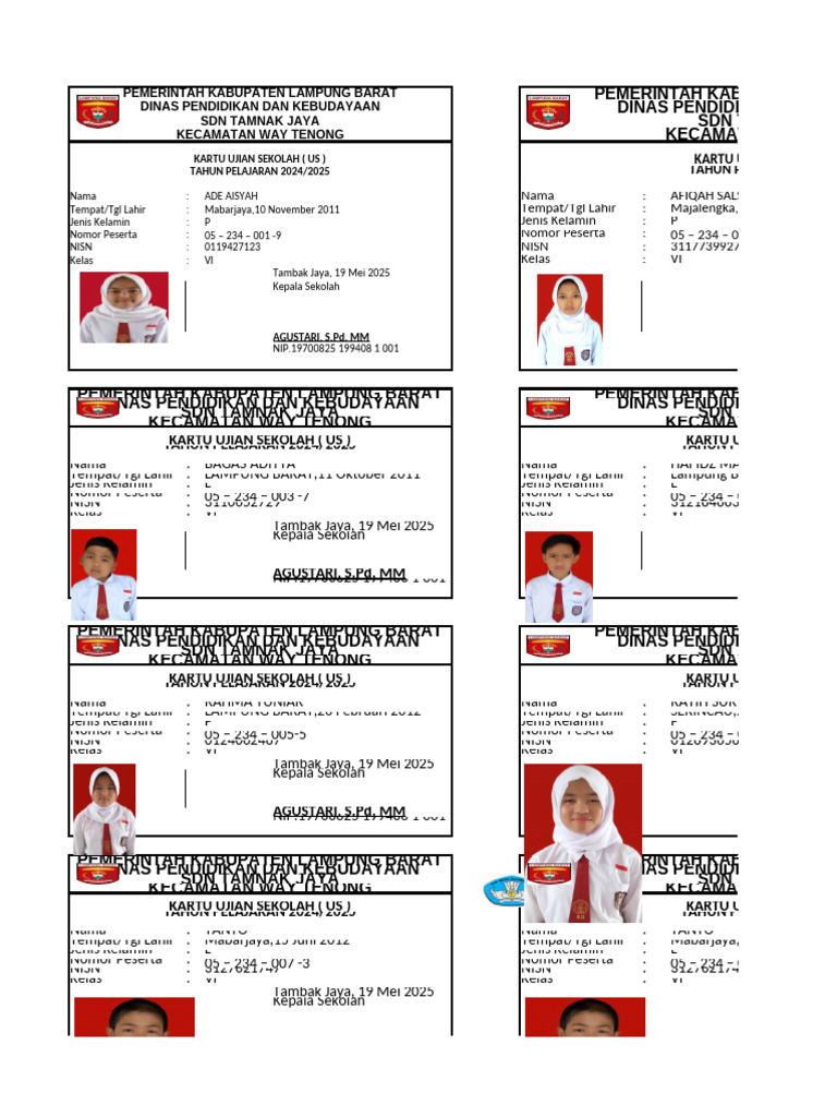 Kartu Ujian Sekolah 2024 2025 SDN Tamnak Jaya PDF Kartu Ujian Sekolah 2024 2025 SDN Tamnak Jaya PDF
