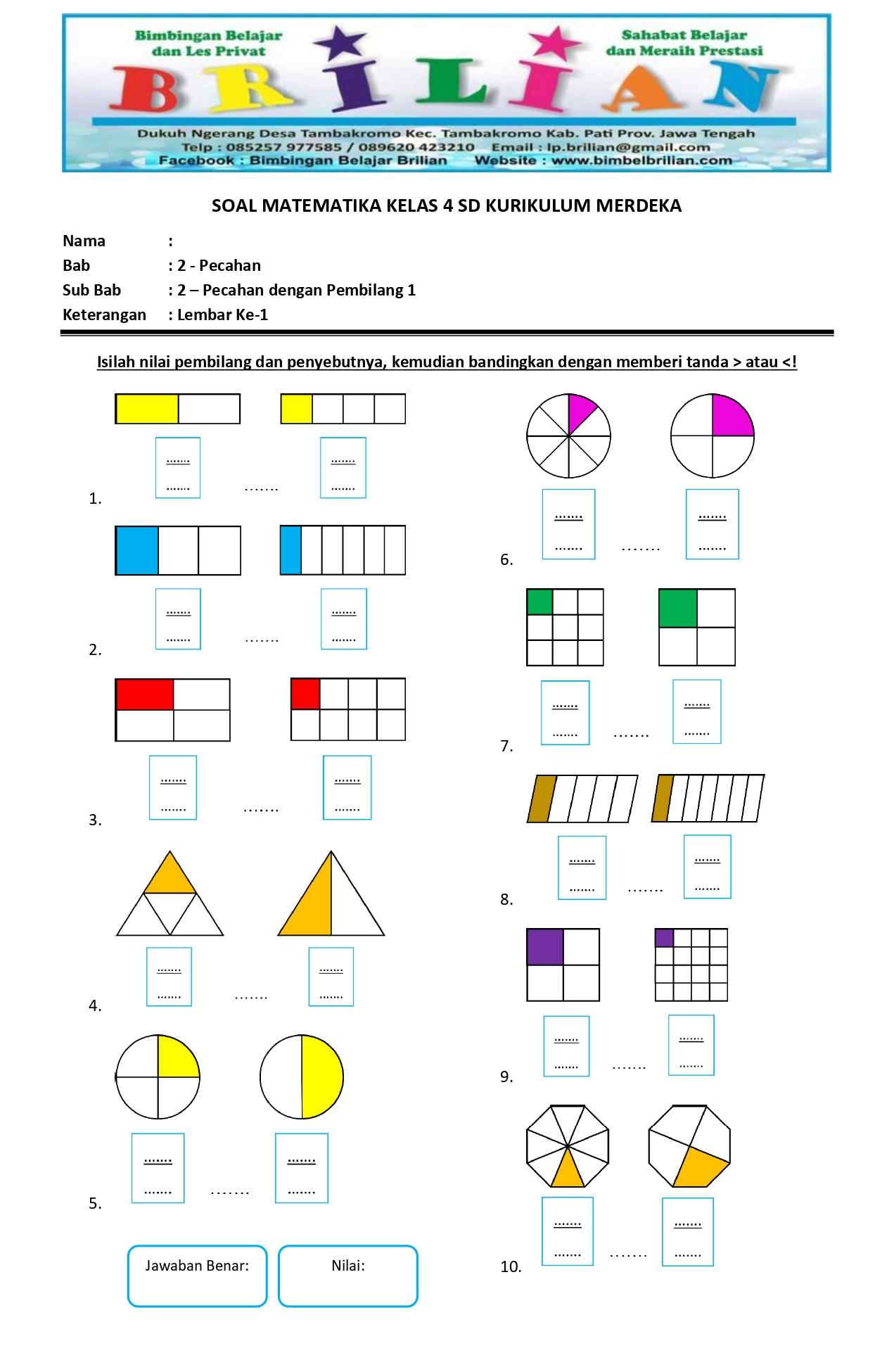 Wajib Tahu! 54 Gambar Soal Matematika Pecahan Kelas 3 SD Terlengkap Sulingjar 2026