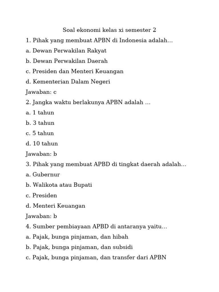 7 Fakta Ternyata Contoh Soal APBN dan APBD Kelas 11 Semester 2 Ini Kunci Lolos Tryout UJIKOM