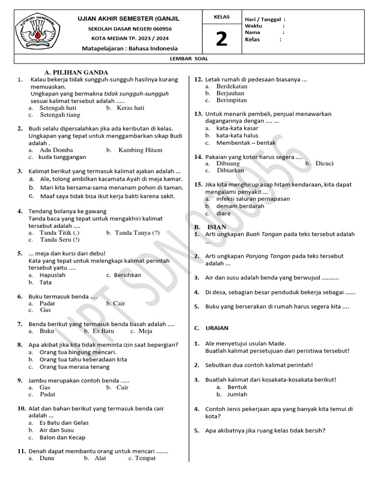 Panduan Lengkap Mengunduh Soal UAS Bahasa Indonesia Kelas 3 Semester 2 Panduan Lengkap Mengunduh Soal UAS Bahasa Indonesia Kelas 3 Semester 2