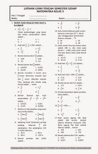 Akhirnya Tersedia! 7 Contoh Soal Anak SD Kelas 5 Semester 2 Siap Cetak untuk Latihan di Rumah