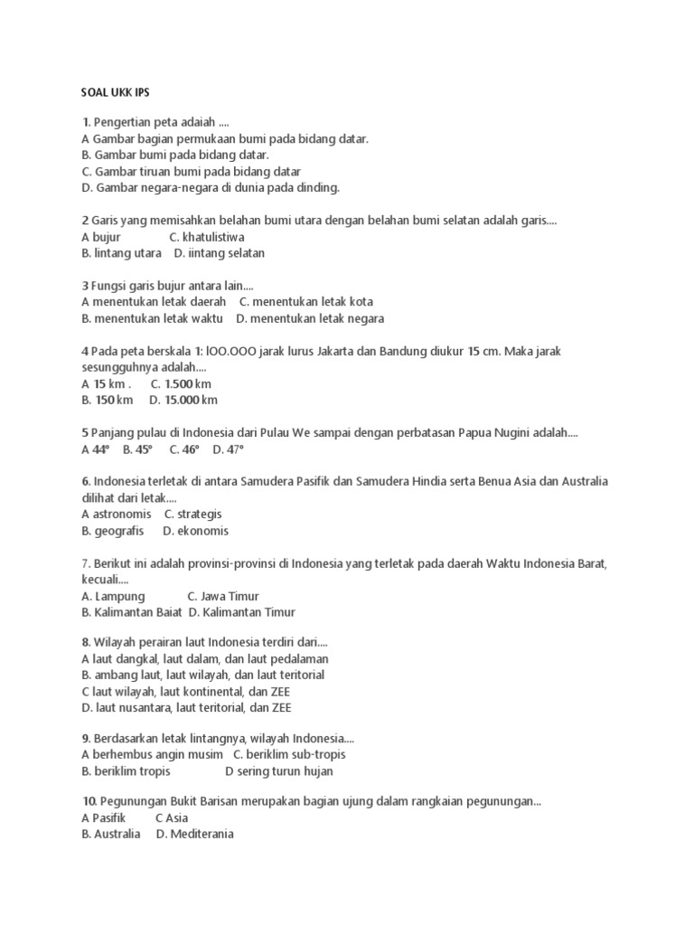 Gratis! Free download soal ukk kelas 3 ips ktsp plus kunci jawaban IPS kelas 9 revisi
