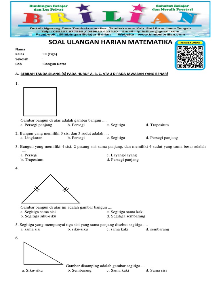 Ternyata Ini 7 Gambar Soal Bangun Datar Kelas 3 SD yang Sering Muncul di Ujian, Wajib Tahu Sebelum Terlambat
