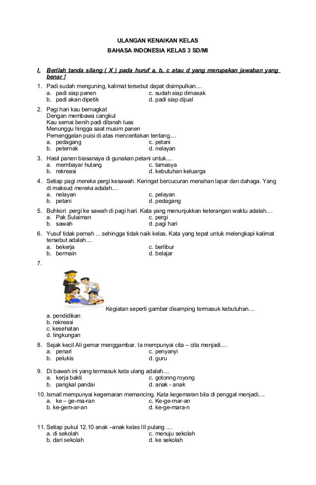 Ternyata Ini Latihan Soal Bahasa Indonesia UTS Kelas 3 Paling Sering Muncul, Wajib Dicoba Sebelum Ujian