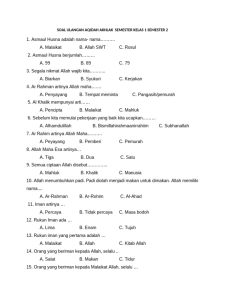 contoh soal aqidah akhlak kelas 1 sd semester 2