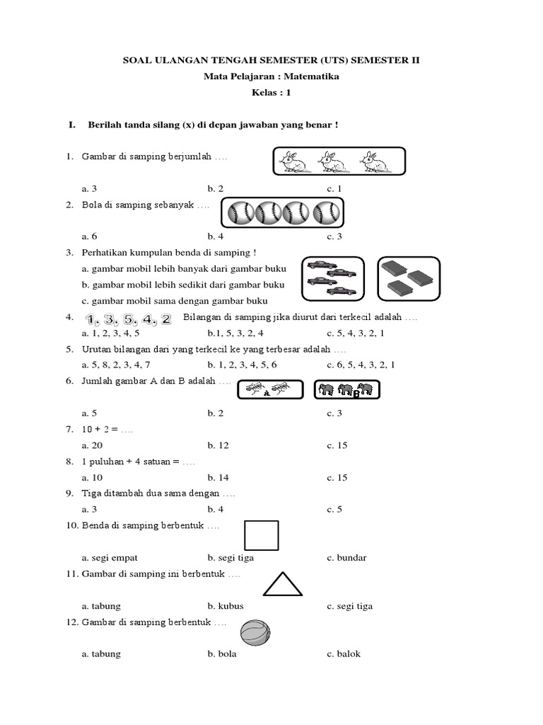 Rahasia Cepat Paham Materi Soal Matematika Kelas 1 SD Semester 1 Agar Anak Makin Pintar