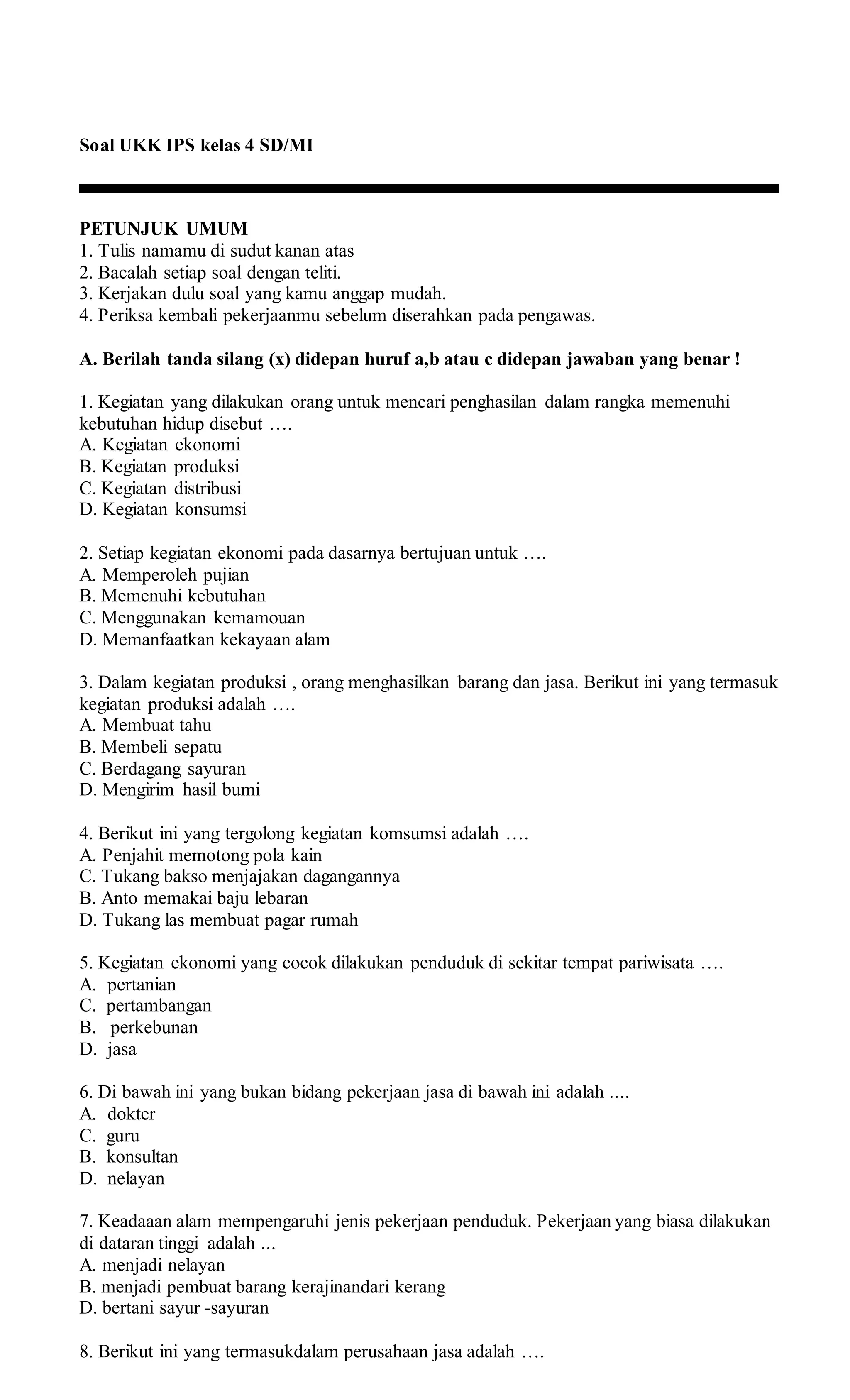 Rahasia Nilai Sempurna Bocoran Kertas Soal Ujian UKK Kelas 4 Beserta Jawaban Terbaru