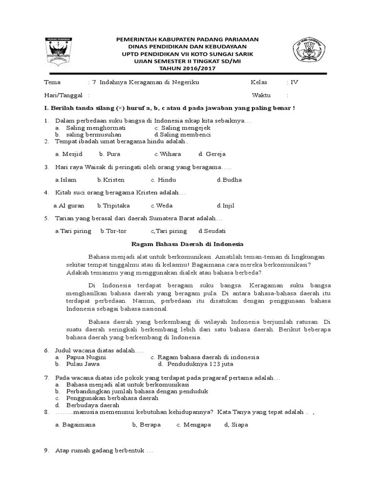 Rahasia Sukses Belajar dengan Soal Tematik 7 Kelas 4 Doc Agar Nilai Langsung Melonjak