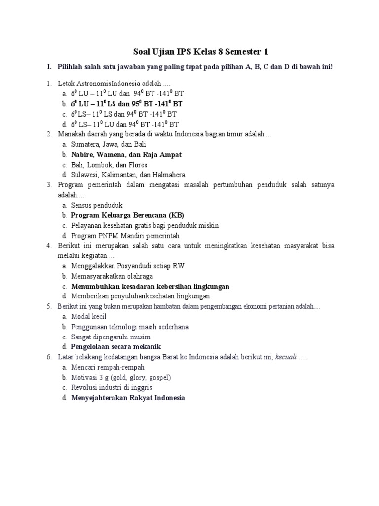 Wajib Tahu Rahasia Lolos Ujian dengan Materi Soal IPS Kelas 8 Semester 1 Kurtilas Terbaru