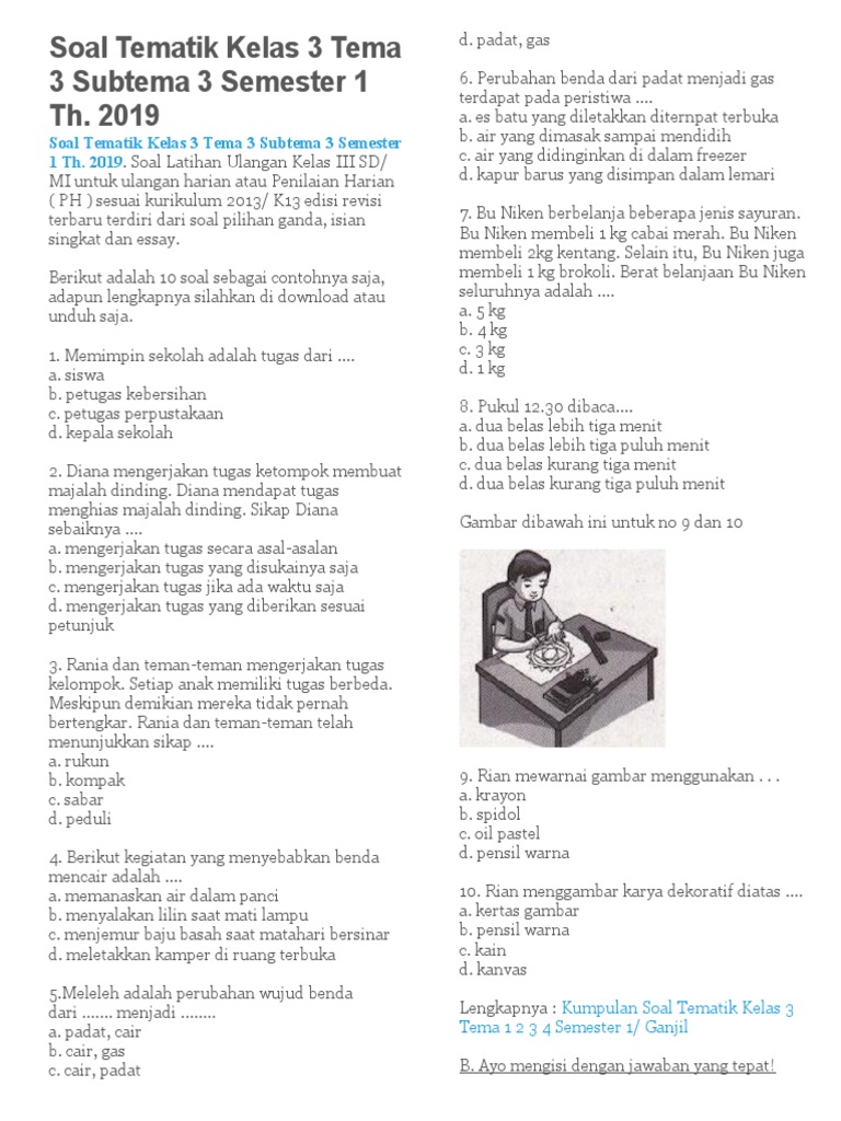 Waspada Perundungan, Simak Materi Soal Kelas 3 SD Semester 1 untuk Edukasi Anak Waspada Perundungan, Simak Materi Soal Kelas 3 SD Semester 1 untuk Edukasi Anak